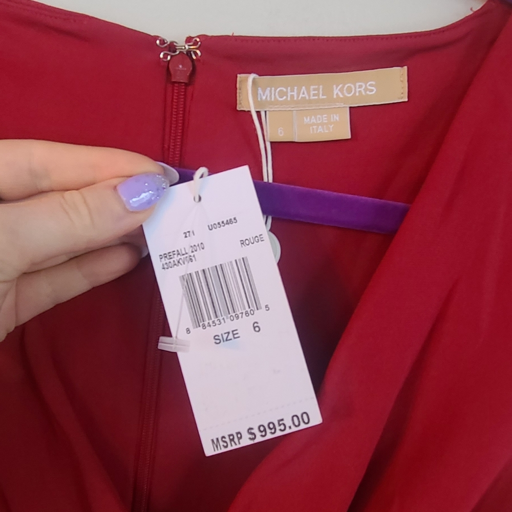 NWT Michael Kors Sexy Red Cocktail Dress - Picture 4 of 9